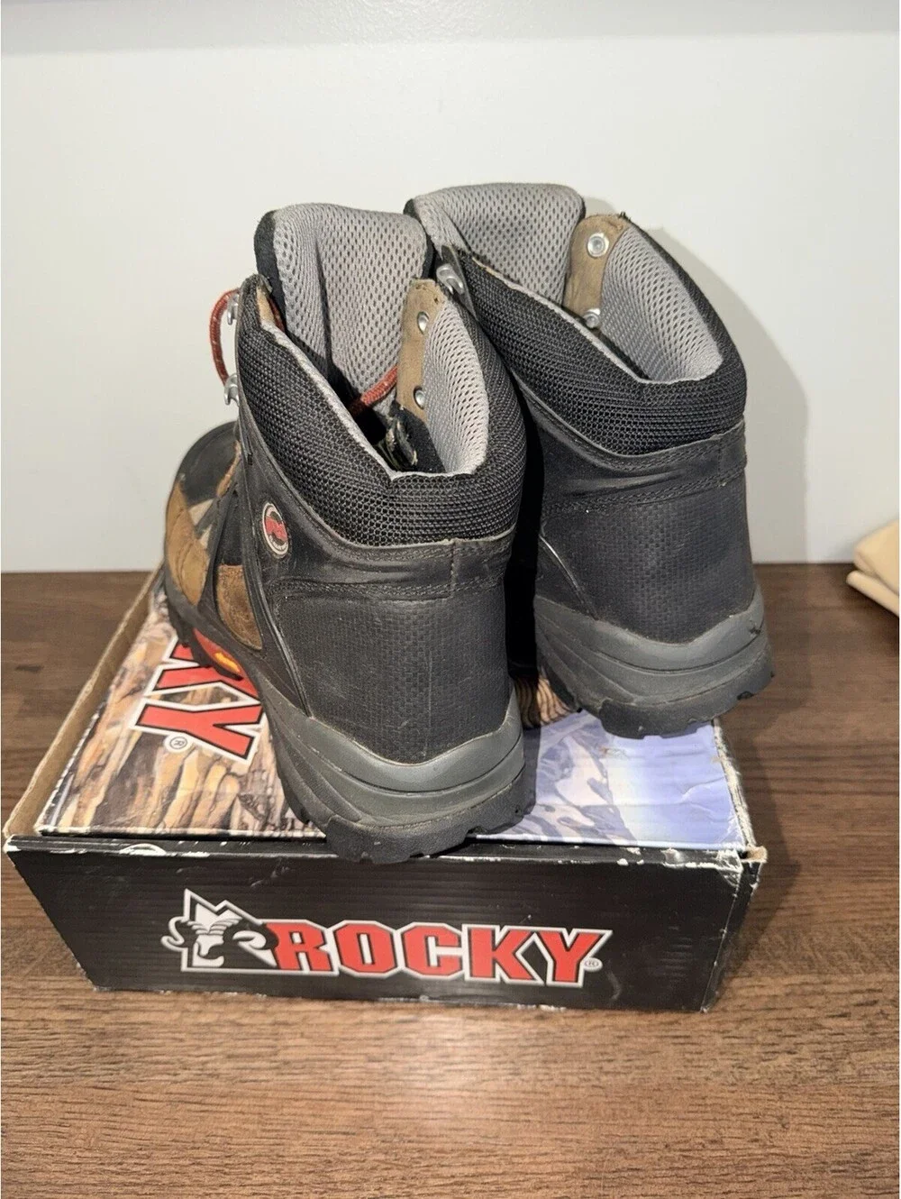 Rocky Mobilite 6114 Men’s 11.5M Waterproof Steel Toe Work Boots Brown Used
